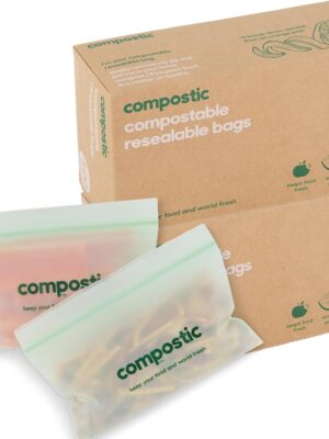 Compostable resealable snack bags