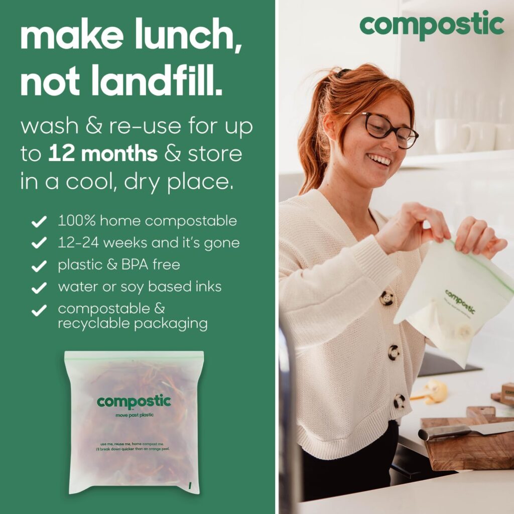 Compostable resealable snack bags