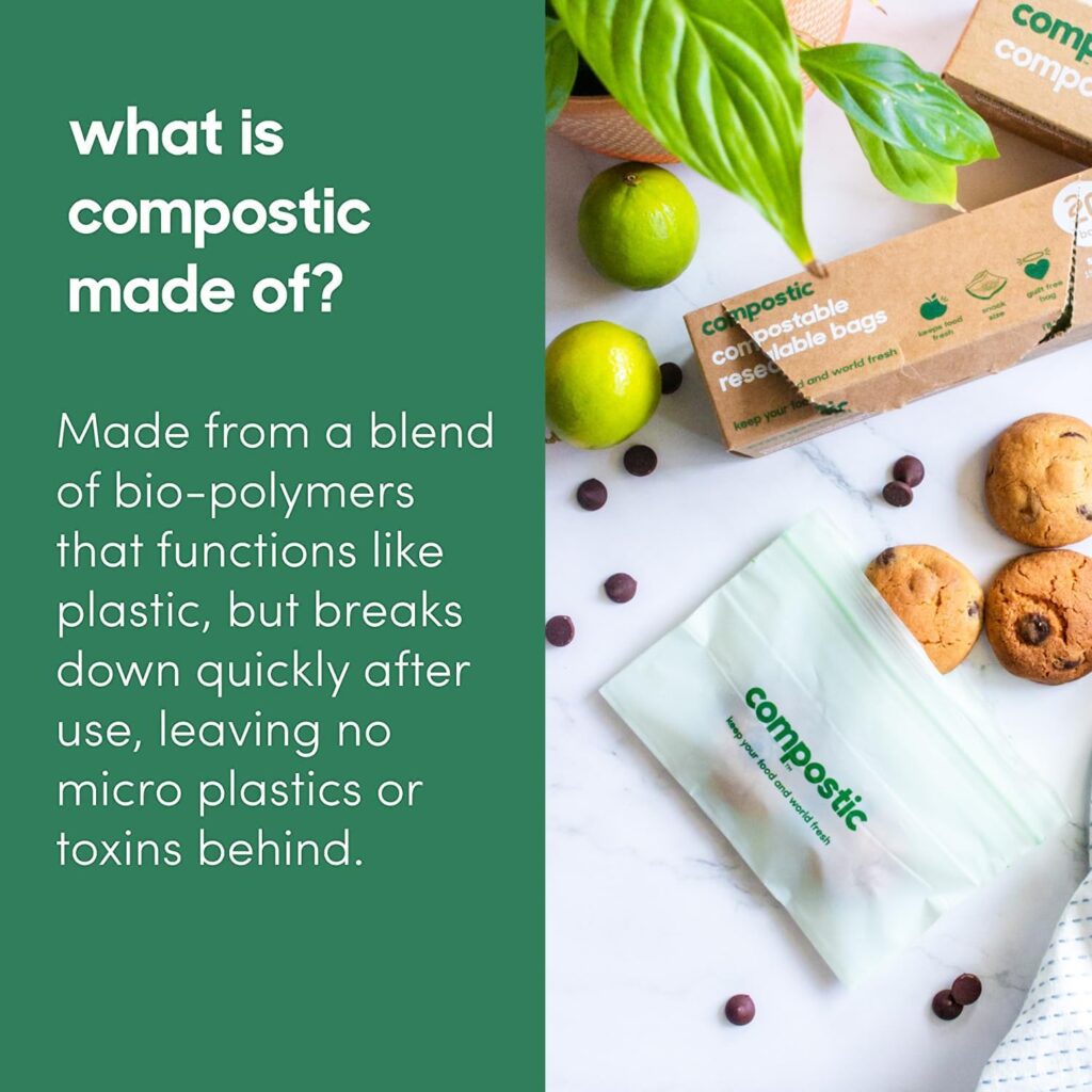 Compostable resealable snack bags